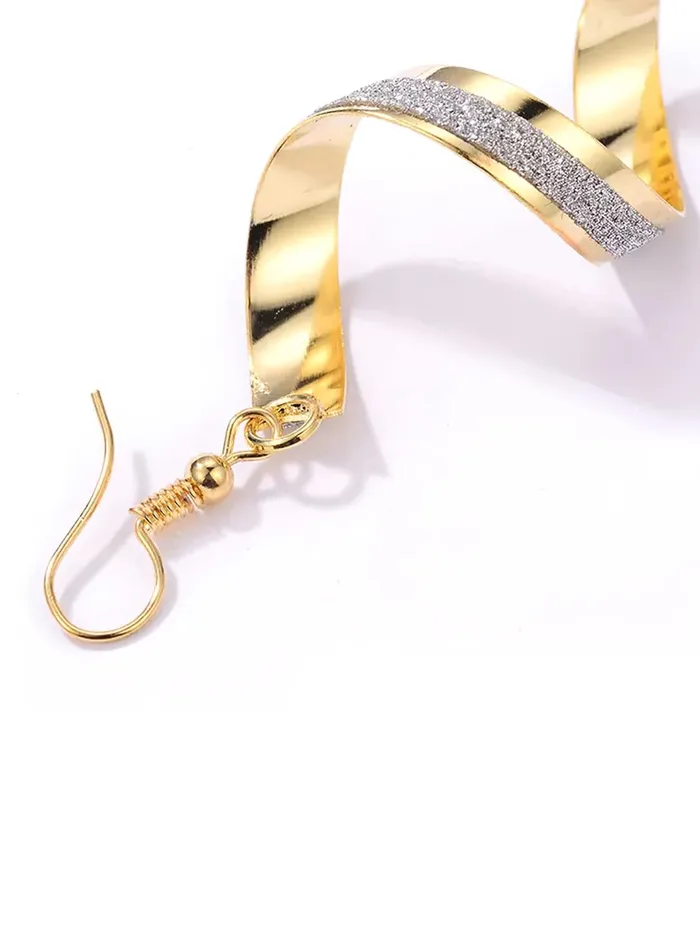 Yellow Chimes Earrings Yellow Chimes Earrings for Women and Girls Dangler Gold Toned Spiral Designed Dangler Earrings Birthday Gift for girls and women Anniversary Gift for Wife