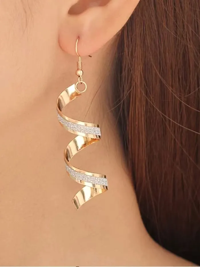 Yellow Chimes Earrings Yellow Chimes Earrings for Women and Girls Dangler Gold Toned Spiral Designed Dangler Earrings Birthday Gift for girls and women Anniversary Gift for Wife