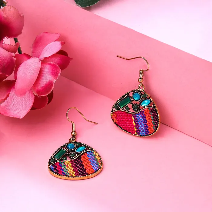 Yellow Chimes Earrings Yellow Chimes Earrings for Women and Girls Stone Drop Multicolor Stone Studded Drop Earrings Birthday Gift for girls and women Anniversary Gift for Wife