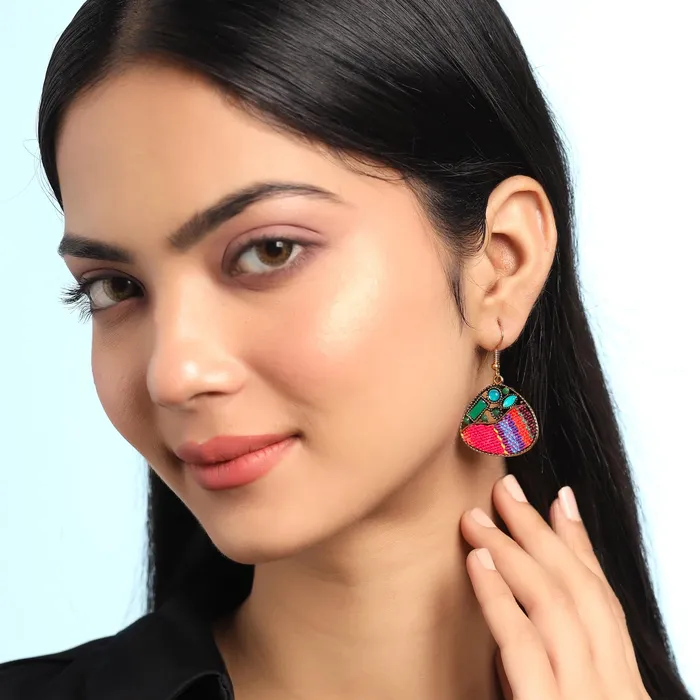 Yellow Chimes Earrings Yellow Chimes Earrings for Women and Girls Stone Drop Multicolor Stone Studded Drop Earrings Birthday Gift for girls and women Anniversary Gift for Wife