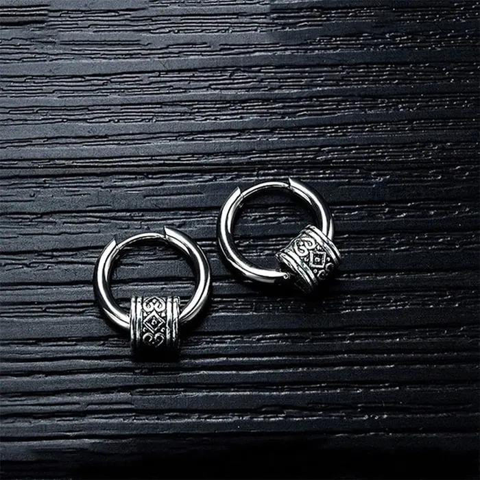 Yellow Chimes Earrings Yellow Chimes Hoop Earrings for Men Western Style 316L Stainless Steel Silver Hoops Earrings for Men and Women