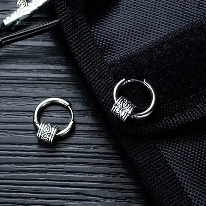 Yellow Chimes Earrings Yellow Chimes Hoop Earrings for Men Western Style 316L Stainless Steel Silver Hoops Earrings for Men and Women