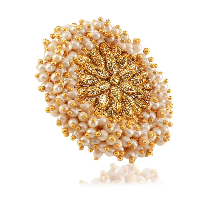 Yellow Chimes Earrings Yellow Chimes Traditional Ethnic Moti Bandhani Handwork Gold Plated Cocktail Wedding Rings for Women Girls