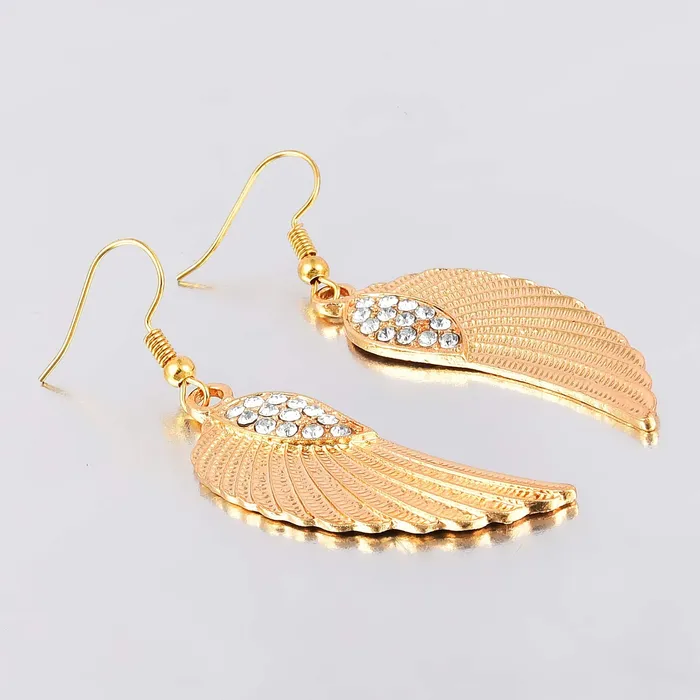 Yellow Chimes Golden Feathers Drop Earring for Women Girls Yellow Chimes Rings