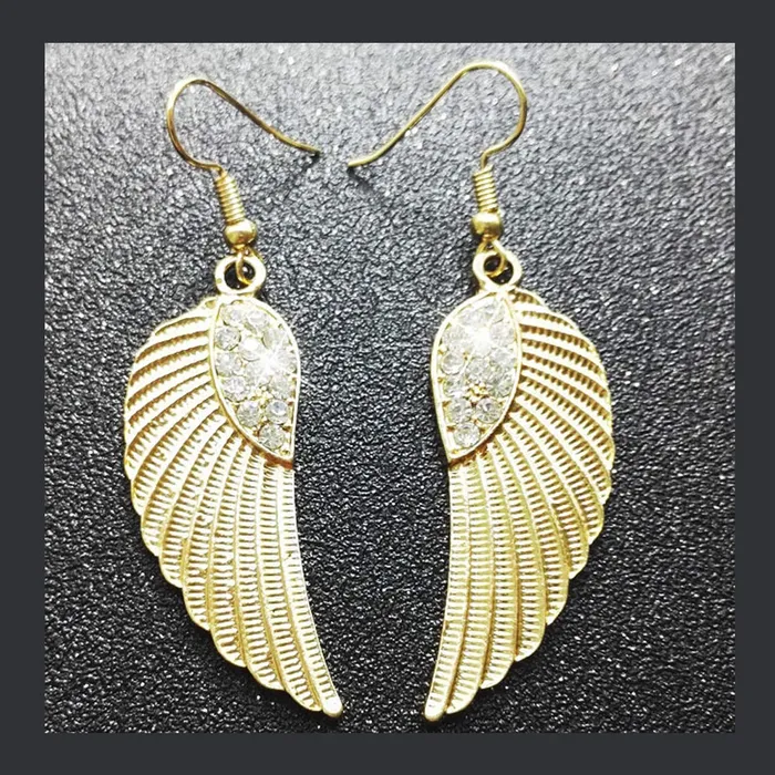 Yellow Chimes Golden Feathers Drop Earring for Women Girls Yellow Chimes Rings