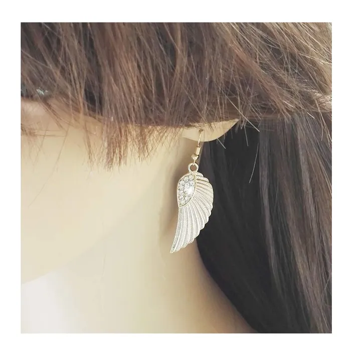 Yellow Chimes Golden Feathers Drop Earring for Women Girls Yellow Chimes Rings