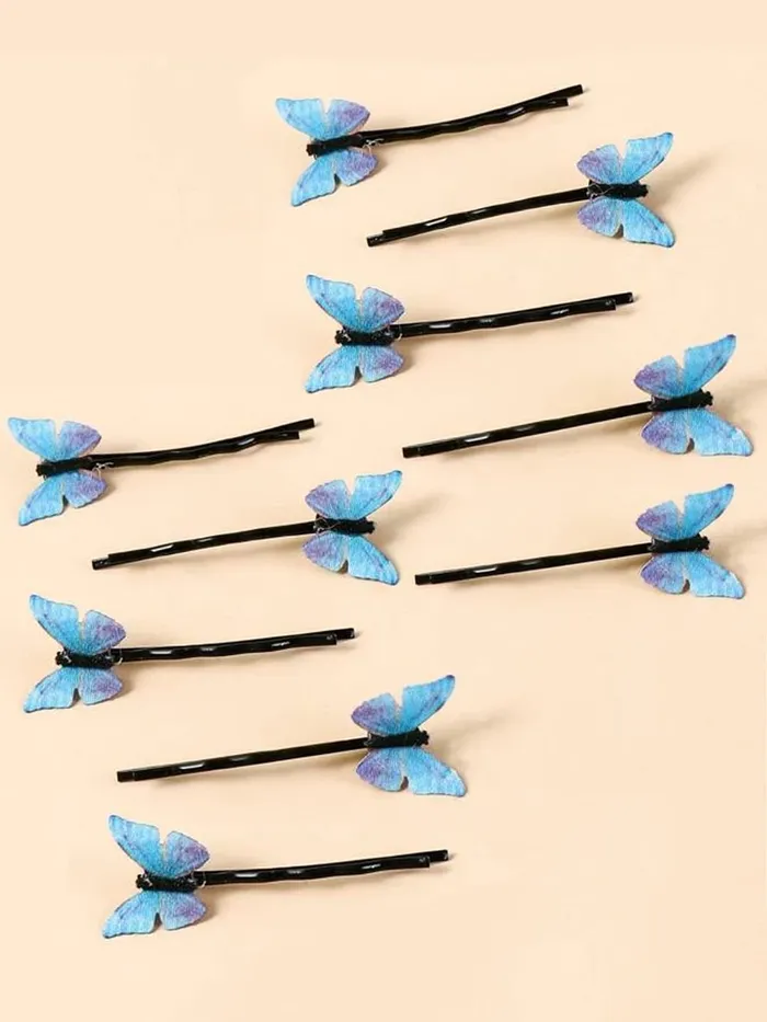 Yellow Chimes Hair Pins for Women Girls Hair Accessories for Women Hair Pin 10 Pcs Purple Butterfly Bobby Pins for Hair Pins for Girls Bobby Pins fro women Gift for Women and Girls Yellow Chimes Rings