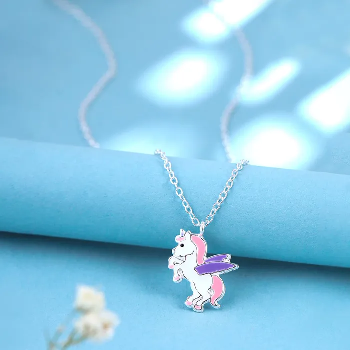 Yellow Chimes Necklaces Raajsi by Yellow Chimes 925 Sterling Silver Pendant for Girls Kids Melbees Kids Collection Unicorn Design Birthday Gift for Girls Kids With Certificate of Authenticity 6 Month Warranty