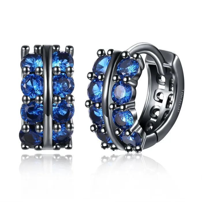 Yellow Chimes Necklaces Yellow Chimes A5 Grade Blue Crystal Black Gun Plated Clip On Earrings for Women Girls Yellow Chimes Necklaces Yellow Chimes A5 Grade Blue Crystal Black Gun Plated Clip On Earrings for Women Girls