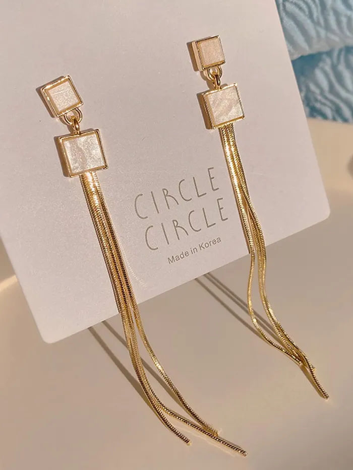 Yellow Chimes Necklaces Yellow Chimes Golden Danglers Earrings for Women Gold Plated Earrings for Girls Fashion Women Earrings Long Chain Dangler Earrings Birthday Gift For Girls Anniversary Gift for Wife