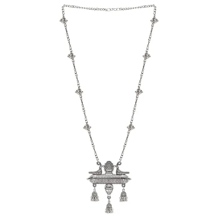 Yellow Chimes Necklaces Yellow Chimes Jewellery Set for Women and Girls Traditional Silver Oxidised Jewellery Set Silver Oxidized Necklace Set Birthday Gift For Girls Women Anniversary Gift for Wife