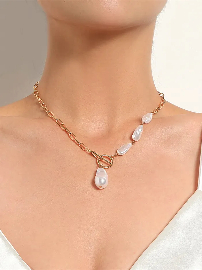 Yellow Chimes Necklaces Yellow Chimes Necklace for Women and Girls Pearl Necklace for Women Gold Plated Pearl Necklace for Girls Birthday Gift for girls and women Anniversary Gift for Wife