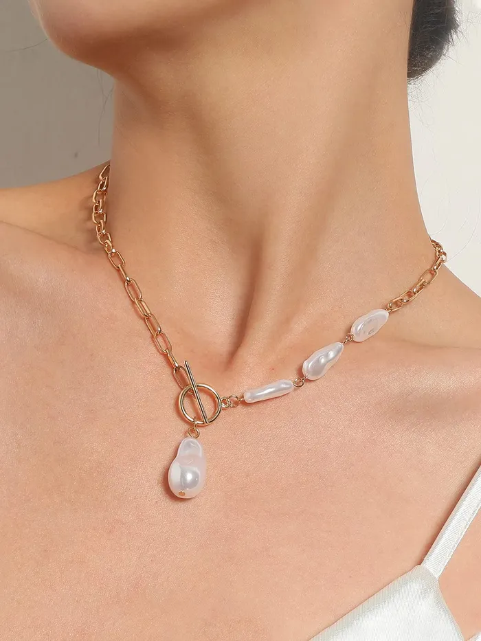 Yellow Chimes Necklaces Yellow Chimes Necklace for Women and Girls Pearl Necklace for Women Gold Plated Pearl Necklace for Girls Birthday Gift for girls and women Anniversary Gift for Wife