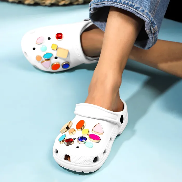 Yellow Chimes Necklaces Yellow Chimes Shoe Charms for Girls and Boys Shoe Accessories Stone Design Shoe Decoration Charms Shoe Charms for Clogs Unisex Pack of 10 Pairs Shoe Charms