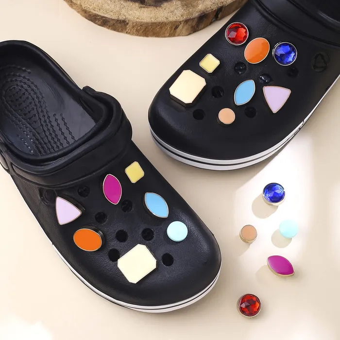 Yellow Chimes Necklaces Yellow Chimes Shoe Charms for Girls and Boys Shoe Accessories Stone Design Shoe Decoration Charms Shoe Charms for Clogs Unisex Pack of 10 Pairs Shoe Charms