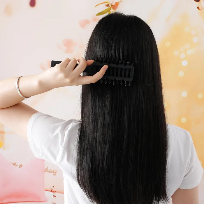 Yellow Chimes Necklaces Yellow Chimes Vented Hair Brush for Quick Drying Pain Free Detangling Smoothens Stylish design Flexible Nylon Bristles Suitable for All Hair Types