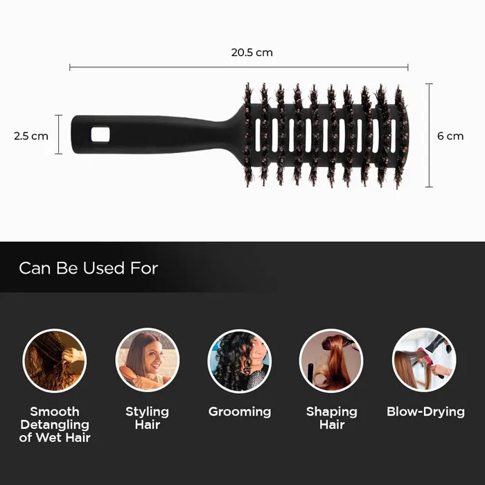 Yellow Chimes Necklaces Yellow Chimes Vented Hair Brush for Quick Drying Pain Free Detangling Smoothens Stylish design Flexible Nylon Bristles Suitable for All Hair Types
