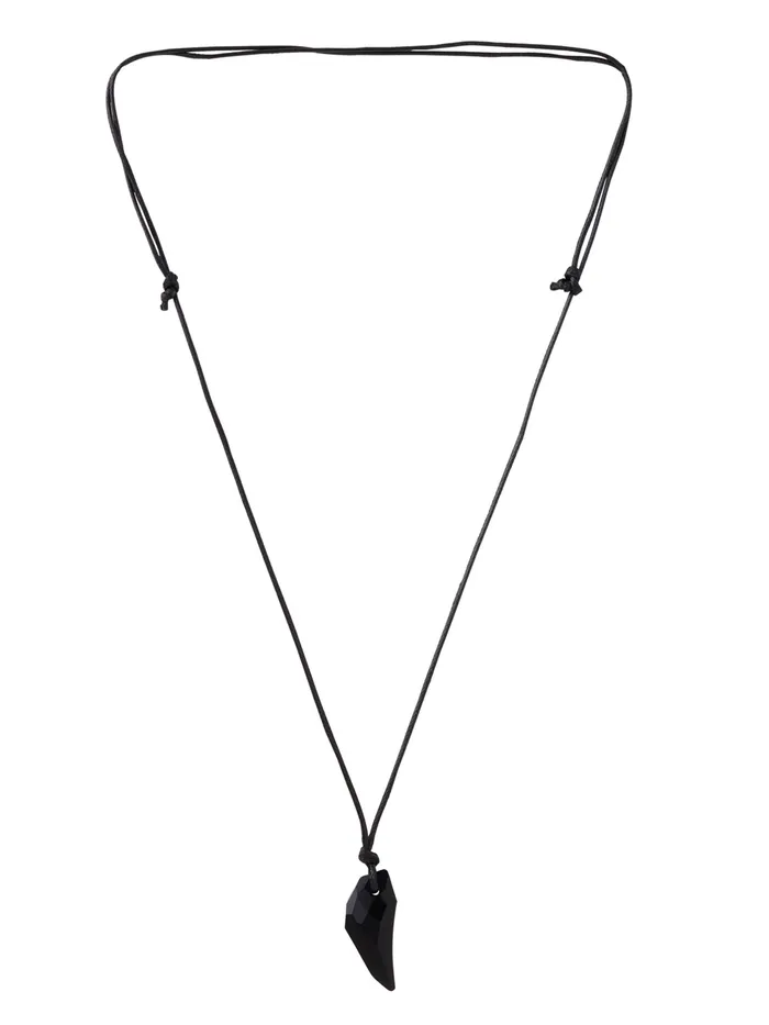 Yellow Chimes Pendant for Men Black Men Pendant Crystal Adjustable Black Leather Rope Pendant for Men and Women Yellow Chimes Earrings