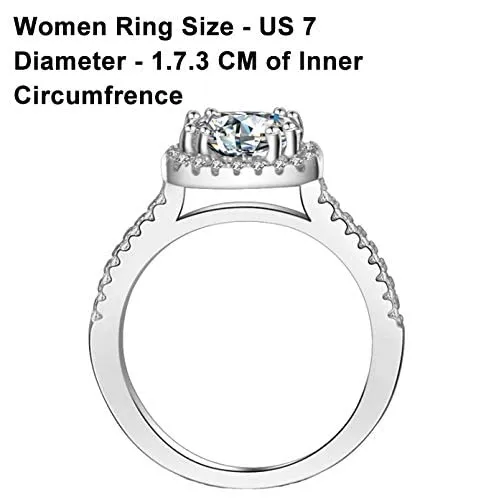 Yellow Chimes Rings for Women Elegant Sparkling Crystal Square Silver Plated Rings for Women and GirlsSize US 6 Yellow Chimes Rings