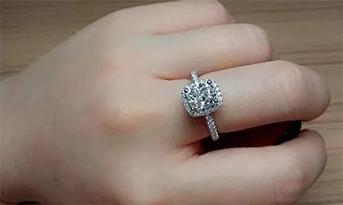 Yellow Chimes Rings for Women Elegant Sparkling Crystal Square Silver Plated Rings for Women and GirlsSize US 6 Yellow Chimes Rings