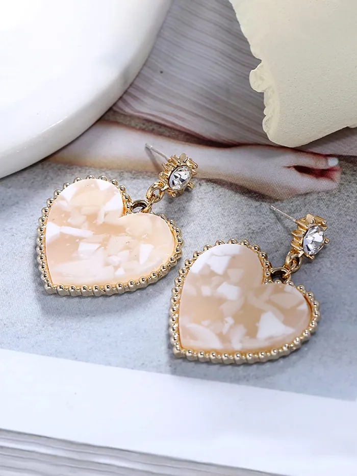 Yellow Chimes Yellow Chimes Earrings for Women and Girls Golden Drop Earrings for Women Valentine Special Gold Plated Love Heart Drop Earrings Birthday Gift for girls and women Anniversary Gift for Wife Earrings