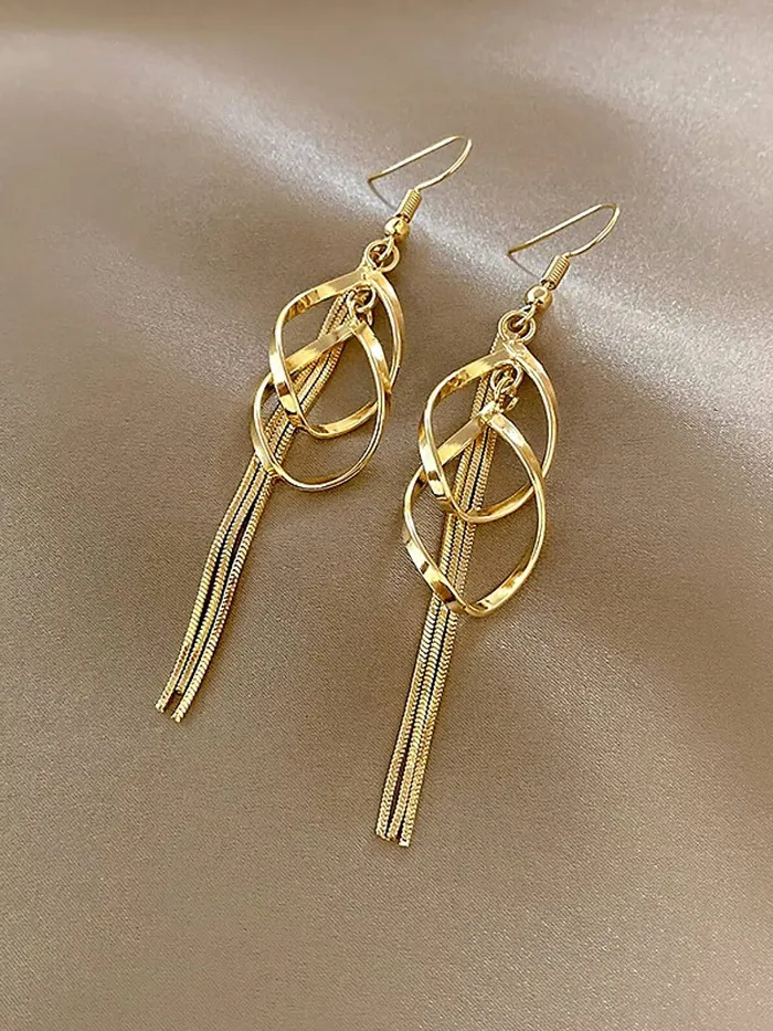 Yellow Chimes Yellow Chimes Earrings for Women and Girls Pearl Dangler Gold Toned Spiral Designed Long Danglers Earrings Birthday Gift for girls and women Anniversary Gift for Wife Necklaces