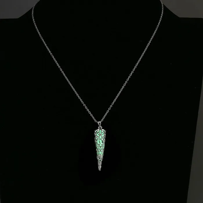 Yellow Chimes YELLOW CHIMES GlowinTheDark Cone Style 925 Silver Plated Hallmarked Pendant for Girls and Women Rings