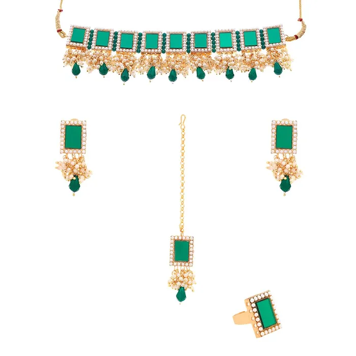 Yellow Chimes Yellow Chimes Jewellery Set for Women Traditional Green Mothi Beads Choker Necklace Set Ethnic Gold Plated Choker Set for Girls Birthday Gift for Girls Women Anniversary Gift for Wife Necklaces Yellow Chimes Yellow Chimes Jewellery Set for Women Traditional Green Mothi Beads Choker Necklace Set Ethnic Gold Plated Choker Set for Girls Birthday Gift for Girls Women Anniversary Gift for Wife Necklaces
