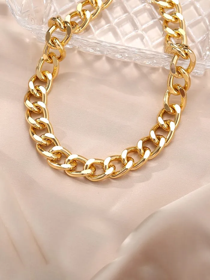 Yellow Chimes Yellow Chimes Necklace for Women and Girls Choker Chain Necklace for Women Golden Cuban Link Chain Choker Necklace for Girls Birthday Gift for girls and women Anniversary Gift for Wife Necklaces