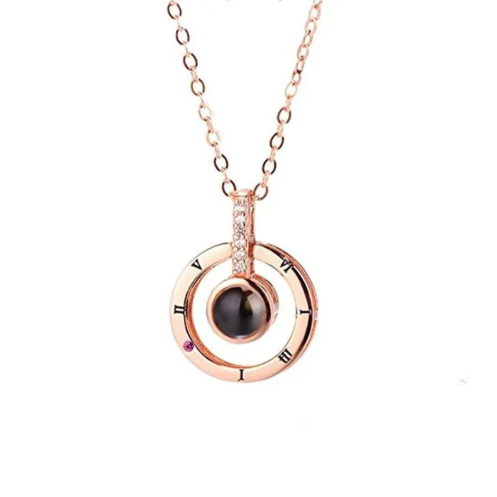 Yellow Chimes Yellow Chimes Pendant for Women and Girls Rose Gold Pendant I Love You in 100 Different Languages Pendant Birthday Gift for Girls and Women Anniversary Gift for Wife Earrings